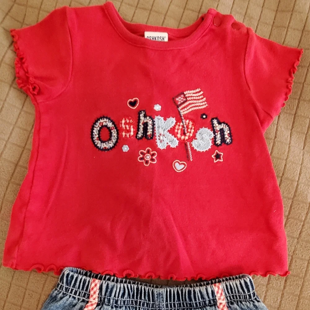OSHKOSH Baby Denim Jeans and Tee 12-18 months